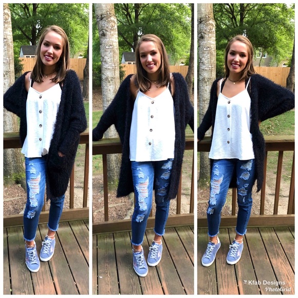 🛍LAST!!! Black Long Line Fuzzy Cardigan! - Picture 3 of 4